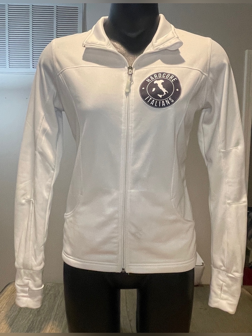 Hardcore Italian Women's White Zip-Front Track Jacket